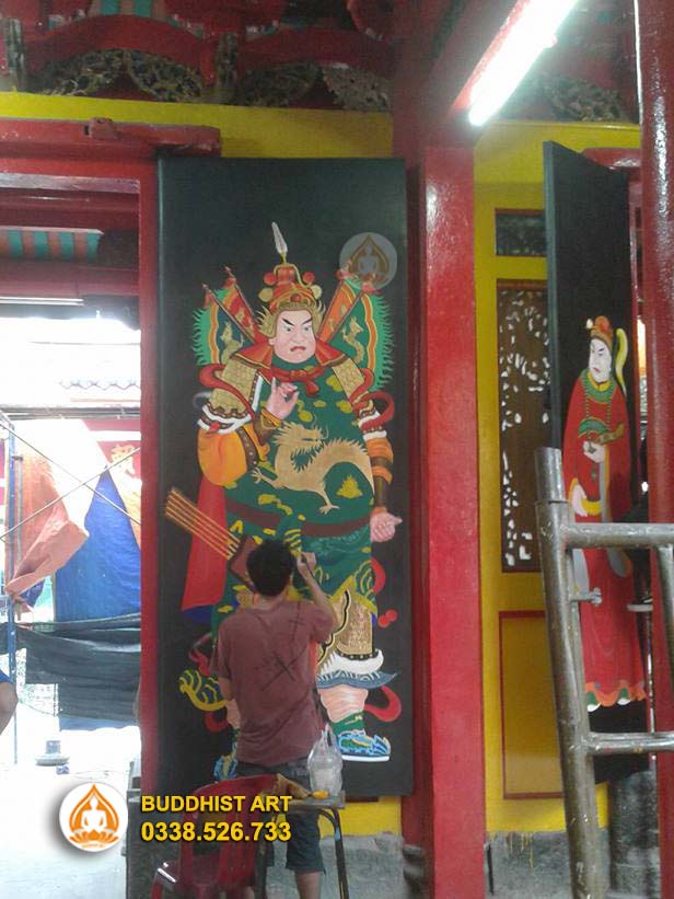 Buddhist Art tiến hành phục chế tranh cửa tại hội quán Ôn lăng Quận 5
