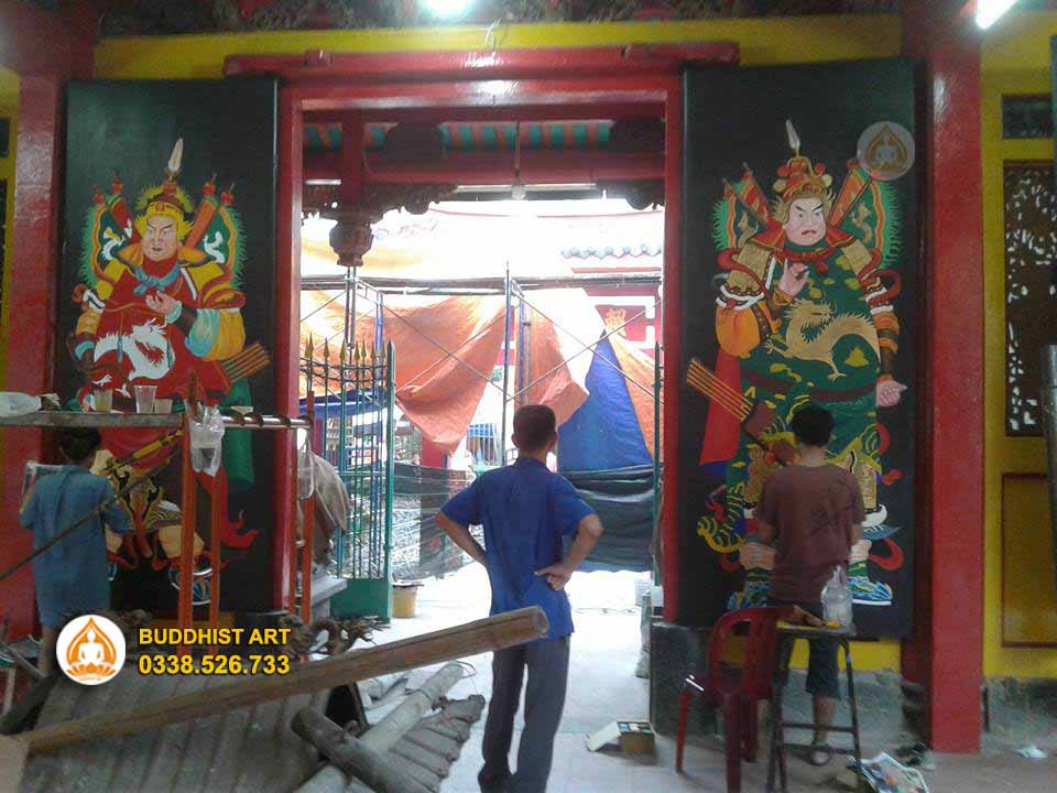 Buddhist Art tiến hành phục chế tranh cửa tại hội quán Ôn lăng Quận 5 2