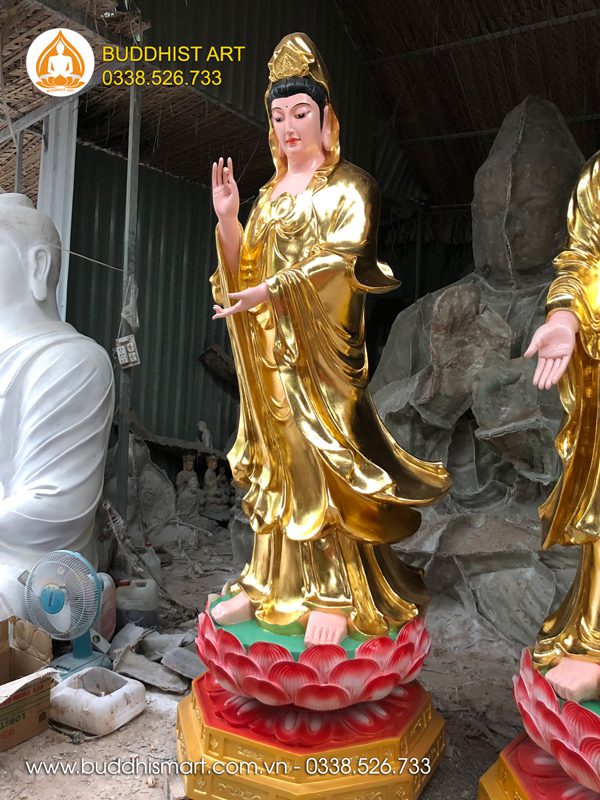 Tượng Phật Quan Thế Âm Bồ Tát dáng đứng 1 mét