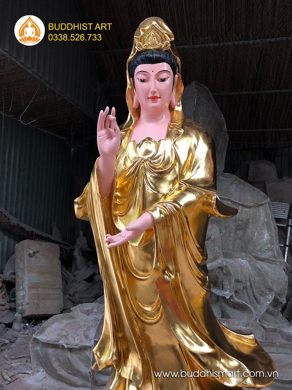Tượng Phật Quan Thế Âm Bồ Tát dáng đứng 1 mét