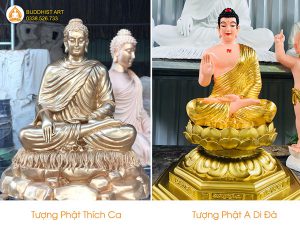 Tượng Phật Thích Ca và Phật A Di Đà