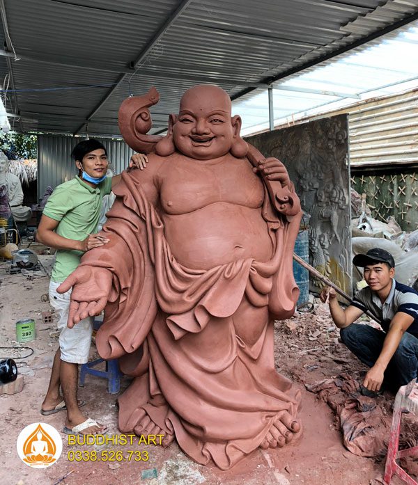 Tượng Phật Di Lặc bằng cao 2 mét đồng