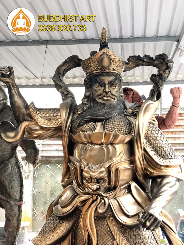 Tượng hộ pháp đúc đồng do Buddhist Art thực hiện